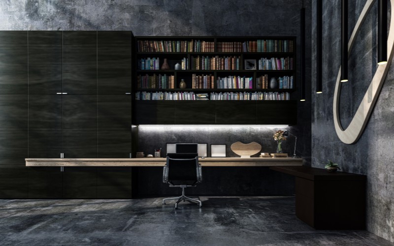 black trim interior design